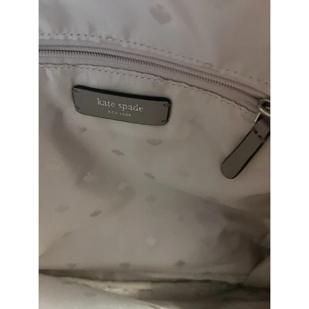 Kate Spade New York Dawn Medium Backpack Soft Taupe Gray w/ Front Pocket